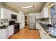 Modern kitchen with granite countertops, white cabinets, and stainless steel appliances at 722 S Eagle St, Aurora, CO 80012