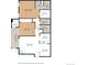 Detailed floor plan illustrates spacious living room and primary bedroom with private bath at 14435 E 1St Dr # B2, Aurora, CO 80011