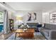 Inviting living room features a plush gray sofa, wood coffee table, and bright natural light at 14435 E 1St Dr # B2, Aurora, CO 80011