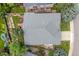 Aerial view of a house showing the roof, backyard deck, landscaping, and neighborhood at 10553 Stonemeadow Dr, Parker, CO 80134