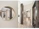 Welcoming entryway featuring wood floors and stylish design elements at 10553 Stonemeadow Dr, Parker, CO 80134