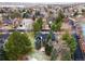 Stunning aerial view of a neighborhood, showcasing the property's location and surrounding landscape at 1 Winged Foot Way, Littleton, CO 80123