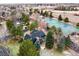 Birds eye view of a property showcasing a home and its location relative to nearby tennis courts at 1 Winged Foot Way, Littleton, CO 80123