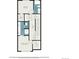 Upstairs floorplan includes bedrooms, bathrooms, walk-in closets, and hallway, with precise dimensions at 9072 E 47Th Ave, Denver, CO 80238
