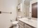 Bright bathroom with classic fixtures and a vanity that provides a clean and functional space at 2949 Shady Holw, Boulder, CO 80304