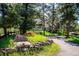 Charming home with stone address sign, surrounded by lush greenery and mature trees at 24999 Grandview Ave, Golden, CO 80401