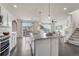 Open kitchen concept with island seating flowing into the living area at 14902 E Poundstone Dr, Aurora, CO 80015