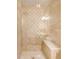 Large shower with glass enclosure and checkered tile at 150 S Madison St # 112, Denver, CO 80209