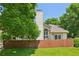 Private backyard with a wooden fence, mature trees, and well-maintained lawn for outdoor enjoyment at 6468 S Forest St, Centennial, CO 80121