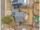 Birds eye view of backyard with grey shingles, wood fence, and partial snow at 5661 E Melody Way, Castle Rock, CO 80104