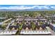 Expansive aerial view showcasing the property's layout, surrounded by lush greenery and neighborhood streets at 5444 Zephyr St # 203, Arvada, CO 80002