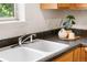 Close up of kitchen sink with white basin, faucet, and nearby counter decor at 5444 Zephyr St # 203, Arvada, CO 80002