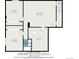 Floorplan for the basement with two bedrooms, utility, and Gathering room with 844 sqft at 7834 S Windermere Cir, Littleton, CO 80120