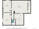 Floorplan for the basement with two bedrooms, utility, and Gathering room with 844 sqft at 7834 S Windermere Cir, Littleton, CO 80120