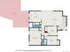 Floorplan for the main floor with a kitchen, living room, two bedrooms, hall, deck with 1054 sqft at 7834 S Windermere Cir, Littleton, CO 80120