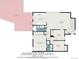 Floorplan for the main floor with a kitchen, living room, two bedrooms, hall, deck with 1054 sqft at 7834 S Windermere Cir, Littleton, CO 80120