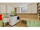 Laundry Room featuring white cabinets, a utility sink, and appliances at 2920 S York St, Denver, CO 80210