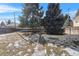 Spacious backyard with trees and pathway at 4830 W Vassar Ave, Denver, CO 80219