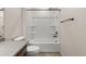 Bathroom showing tub and shower combo and toilet at 4343 S Nepal Ct, Centennial, CO 80015