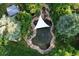 Relaxing koi pond with shade sail, surrounded by lush landscaping at 12768 Grizzly Dr, Littleton, CO 80127