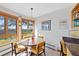 Sun-lit breakfast nook with views from the many windows at 857 Pawnee Trl, Castle Rock, CO 80108