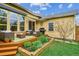 Charming backyard with a stone garden bed, patio, and a privacy shade providing a relaxing outdoor retreat at 9580 E 5Th Ave, Denver, CO 80230