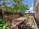 Backyard garden area featuring raised garden beds and a metal frame for climbing plants at 3780 W 66Th Ave, Arvada, CO 80003