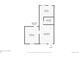 A floor plan showing the layout of a one bedroom apartment including the kitchen, living room, and bathroom at 1804 Grove St, Denver, CO 80204