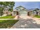 Inviting two-story home with a well-manicured lawn and attached two-car garage in a suburban neighborhood at 20861 E 40Th Ave, Denver, CO 80249