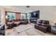 Finished basement with a cozy seating area and fireplace at 1173 Williams Loop, Elizabeth, CO 80107