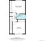 Floor plan showcasing two bedrooms, a bath, and a hall with dimension markers at 9661 W Chatfield Ave # B, Littleton, CO 80128