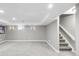 Spacious basement featuring neutral paint, recessed lighting, and cozy carpet for versatile living space at 6858 Zenobia St # 9, Westminster, CO 80030