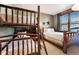 Bunk bed in a secondary bedroom with large windows at 680 S Main St # 19, Breckenridge, CO 80424