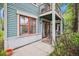 Private patio with a gas grill and seating area at 680 S Main St # 19, Breckenridge, CO 80424