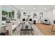 Stylish living room with large windows, minimalist decor, and a chic coffee table at 5515 Dudley Ct, Arvada, CO 80002