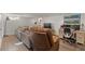 Finished basement with comfortable seating area and dedicated workspace at 2740 N Fillmore St, Denver, CO 80205
