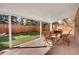 Covered patio with stone flooring and a view of the fenced backyard at 2290 E Columbia Pl, Denver, CO 80210