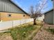 Spacious backyard with a well-maintained lawn and a secure white fence at 4670 Quandary Peak St, Brighton, CO 80601