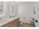 Modern bathroom with double vanity and a light color scheme at 1655 S Marion, Denver, CO 80210