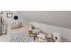 Charming playroom with sloped ceilings, colorful rug, and ample toy storage at 1655 S Marion, Denver, CO 80210