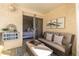 Balcony with a cozy couch and view into a bedroom at 3035 Oneal Pkwy # 36T, Boulder, CO 80301