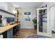 Home office with built-in desk and shelving, creating a functional and organized workspace at 8470 Arriba Dr, Littleton, CO 80125