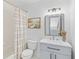 Simple bathroom with a tub shower combo and vanity at 805 Sparta Dr, Lafayette, CO 80026