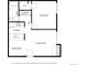 Detailed floor plan showcasing the layout of the home including the living room, kitchen, and bedroom at 7665 E Eastman Ave # 110, Denver, CO 80231