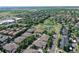Aerial view of neighborhood showcasing community parks, ponds, and surrounding green space at 4251 S Blackhawk Cir # 3E, Aurora, CO 80014