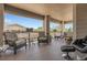 Inviting private balcony furnished with comfortable seating and scenic views at 4251 S Blackhawk Cir # 3E, Aurora, CO 80014