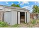 Outdoor shed offers storage for tools and equipment, completing this home's backyard at 8603 Barberry Pl, Parker, CO 80134