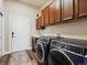 Convenient laundry room boasts modern appliances and ample storage space, enhancing functionality at 23713 E Eads Dr, Aurora, CO 80016