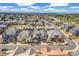 Beautiful aerial view of a suburban neighborhood with well-maintained homes, green spaces, and mountain views at 5943 S Olive Cir, Centennial, CO 80111