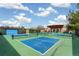 Community pickleball courts featuring vibrant blue playing surfaces and well-maintained nets at 5943 S Olive Cir, Centennial, CO 80111
